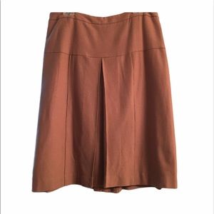 Lined wool a-line midi skirt